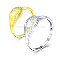 925 sterling silver CZ pearl ring fitting for women