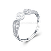 Simple design women 925 sterling silver pearl rings fitting