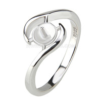 Simple design women 925 sterling silver pearl rings fitting
