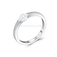 Simplicity style 925 Sterling silver pearl rings fitting