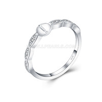 Fashion 925 silver pearl women rings fitting with zircons