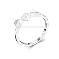 S925 sterling silver love heart pearl ring fitting for women