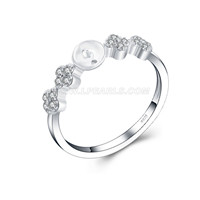 S925 sterling silver CZ pearl ring fitting for women