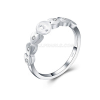 Heart shape 925 Sterling silver pearl rings fitting
