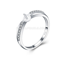 Simple 925 Sterling silver pearl rings fitting for women