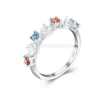 S925 sterling silver CZ 3 pearls ring setting for women