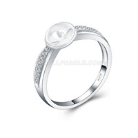S925 sterling silver CZ pearl ring fitting for women