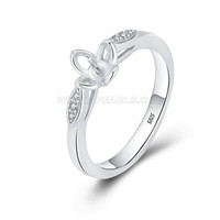 925 sterling silver CZ pearl ring setting for women