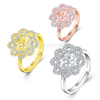 Delicate 925 sterling silver adjustable women rings accessory