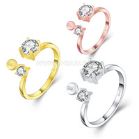 925 sterling silver Simple design adjustable rings mounting