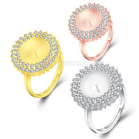 Latest 925 sterling silver Flower adjustable rings accessory