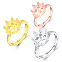 925 sterling silver adjustable women rings fittings