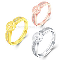 Fashion 925 sterling silver simple adjustable rings setting