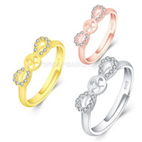 Fashion 925 sterling silver Simple adjustable rings accessory