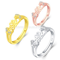 Latest 925 sterling silver CZ adjustable rings accessory