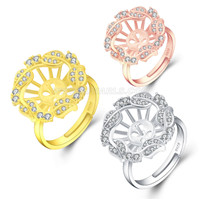 Elegant 925 sterling silver leaves adjustable rings accessory