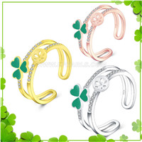 Fashion 925 sterling silver Clover adjustable rings accessory