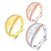 S925 silver adjustable red zircon rings fitting for women