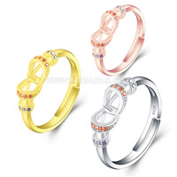 S925 Sterling silver adjustable red zircon women rings setting