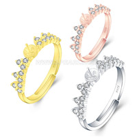 925 Sterling silver CZ pearl adjustable ring setting for women