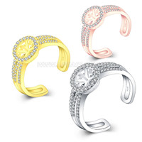 925 sterling silver CZ pearl double rings mounting for women