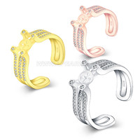925 sterling silver CZ pearl adjustable ring setting for women