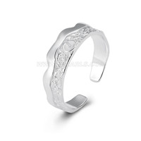 925 sterling silver pearl adjustable wave ring setting
