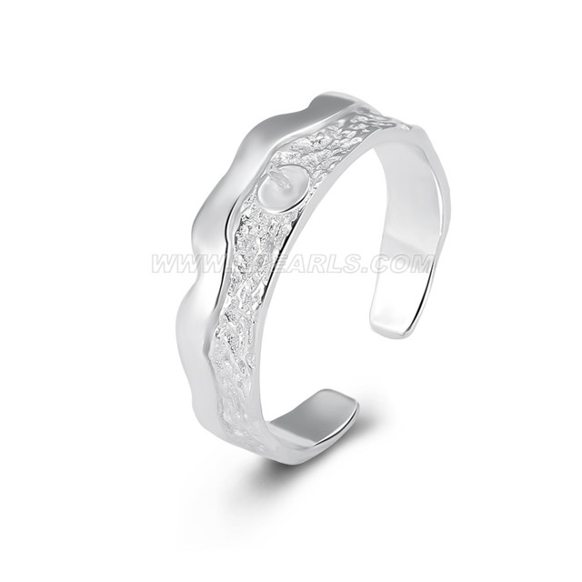925 sterling silver pearl adjustable wave ring setting LP pearl jewelry ...