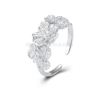 925 sterling silver pearl adjustable flowers ring mounting