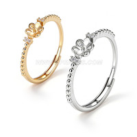 925 sterling silver CZ pearl classic adjustable ring setting