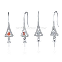 Beautiful 925 sterling silver triangle earring fitting