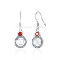 S925 sterling silver CZ pearl dangle earrings fitting for women