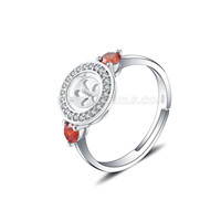 925 sterling silver CZ pearl adjustable rings setting for women