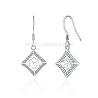 S925 sterling silver CZ pearl dangle earring fittings for women