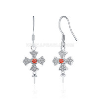 Stylish dazzling 925 sterling silver triangle earring fitting