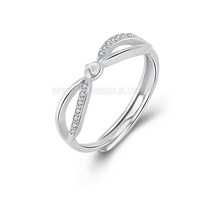 925 sterling silver zircon pearl adjustable ring setting