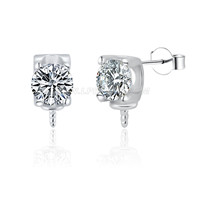 classic S925 sterling silver zircon pearl stud earrings accessor