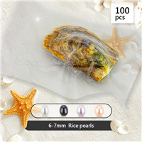 100pcs vacuum-packed oysters with 6-7mm rice pearls
