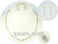 6.5-7mm white akoya pearl necklace set with earrings