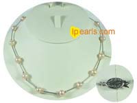 7-8mm pink potato freshwater pearl  tin cup necklace