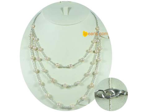 pink 7-8mm potato freshwater pearl necklace