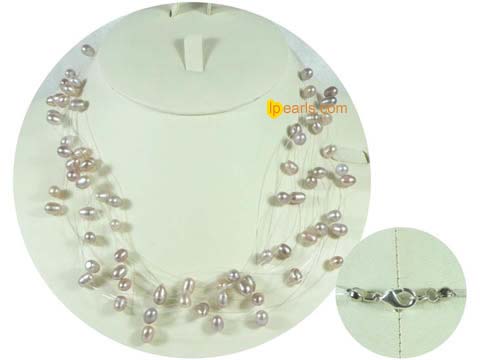 wholesale 6-7mm purple top drilled potato freshwater pearl neckl