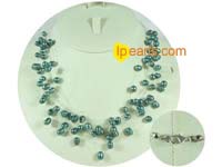 6-7mm blue top drilled potato freshwater pearl necklace