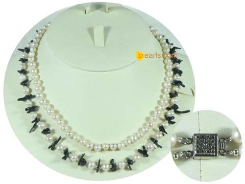 wholesale potato freshwater pearl necklace with coral beads