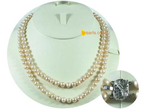 Freshwater jewelry pearl necklace 7-7.5mm