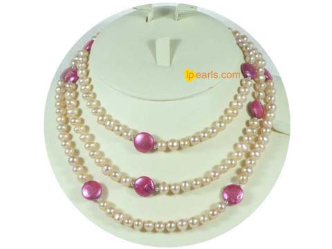 potato freshwater pearls and coin freshwater pearl necklace