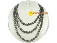 wholesale 10-11mm black freshwater pearl necklace