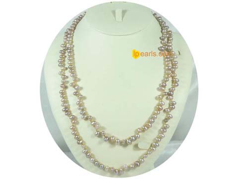 pink side drilled freshwater pearl necklace on wholesale