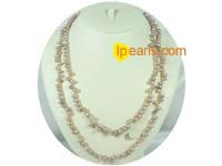 pink side drilled freshwater pearl necklace on wholesale