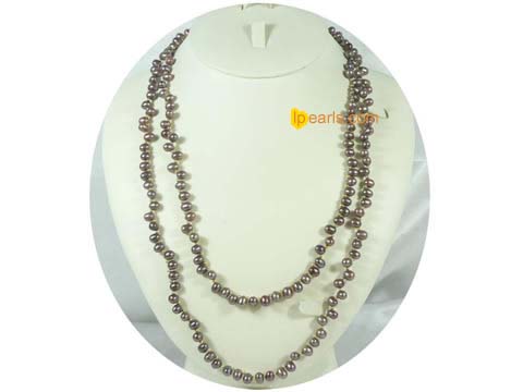 dry color side drilled freshwater pearl necklace